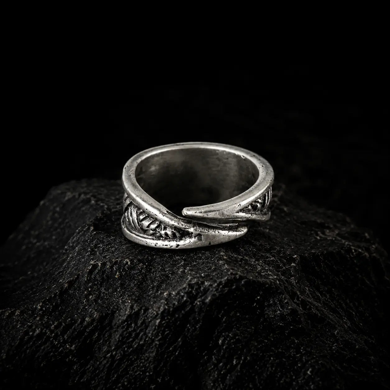 Crosshatch Viking Ring in Sterling Silver