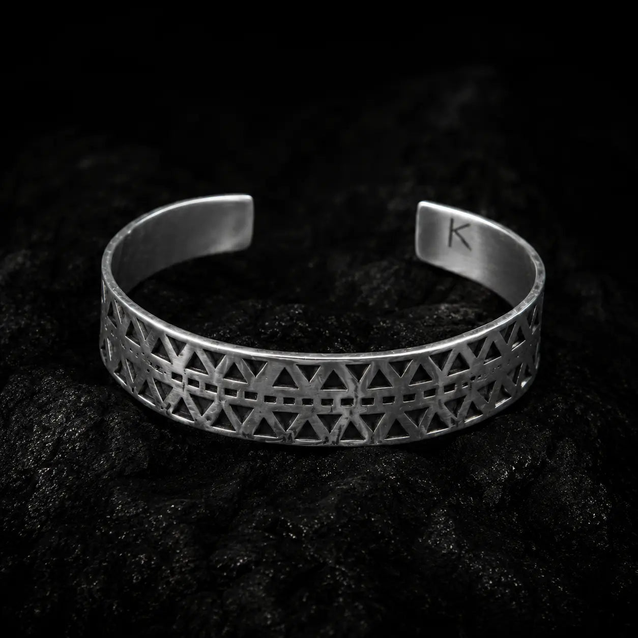 Hand Stamped Viking Armring in Sterling Silver