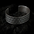 Thick Hand Stamped Bracelet in Silver