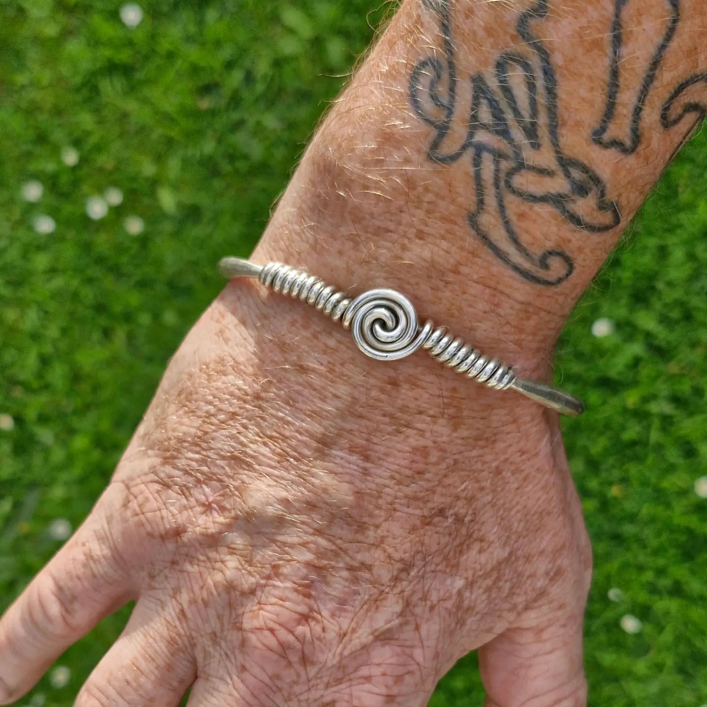 Handmade silver viking bracelet