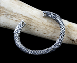 Viking Pewter Wolf Head Bracelet 