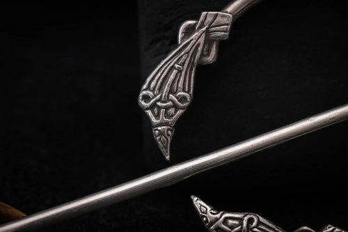 Silver Brooch With Ravens