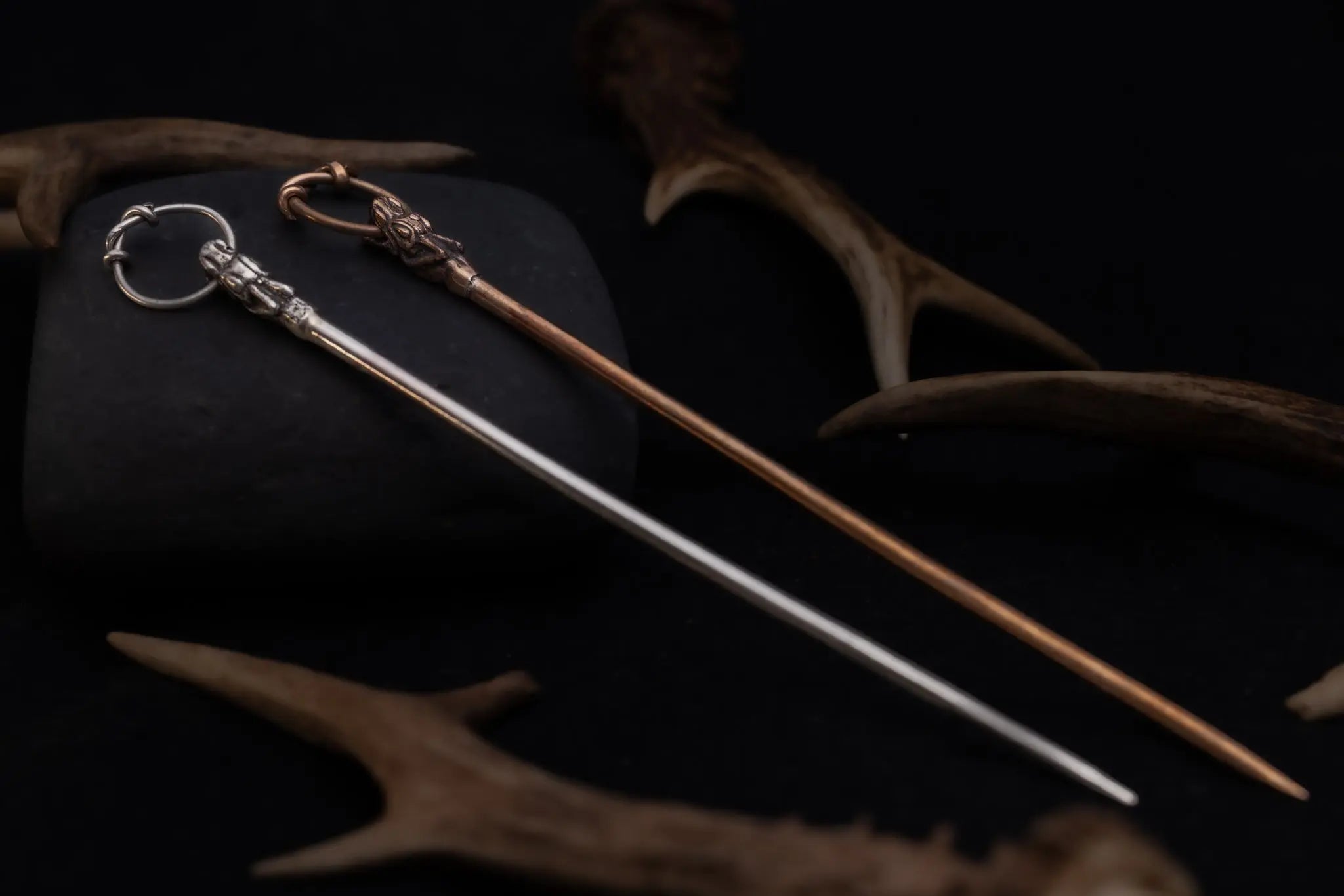 Dragon Cloak Pin in Silver and Bronze