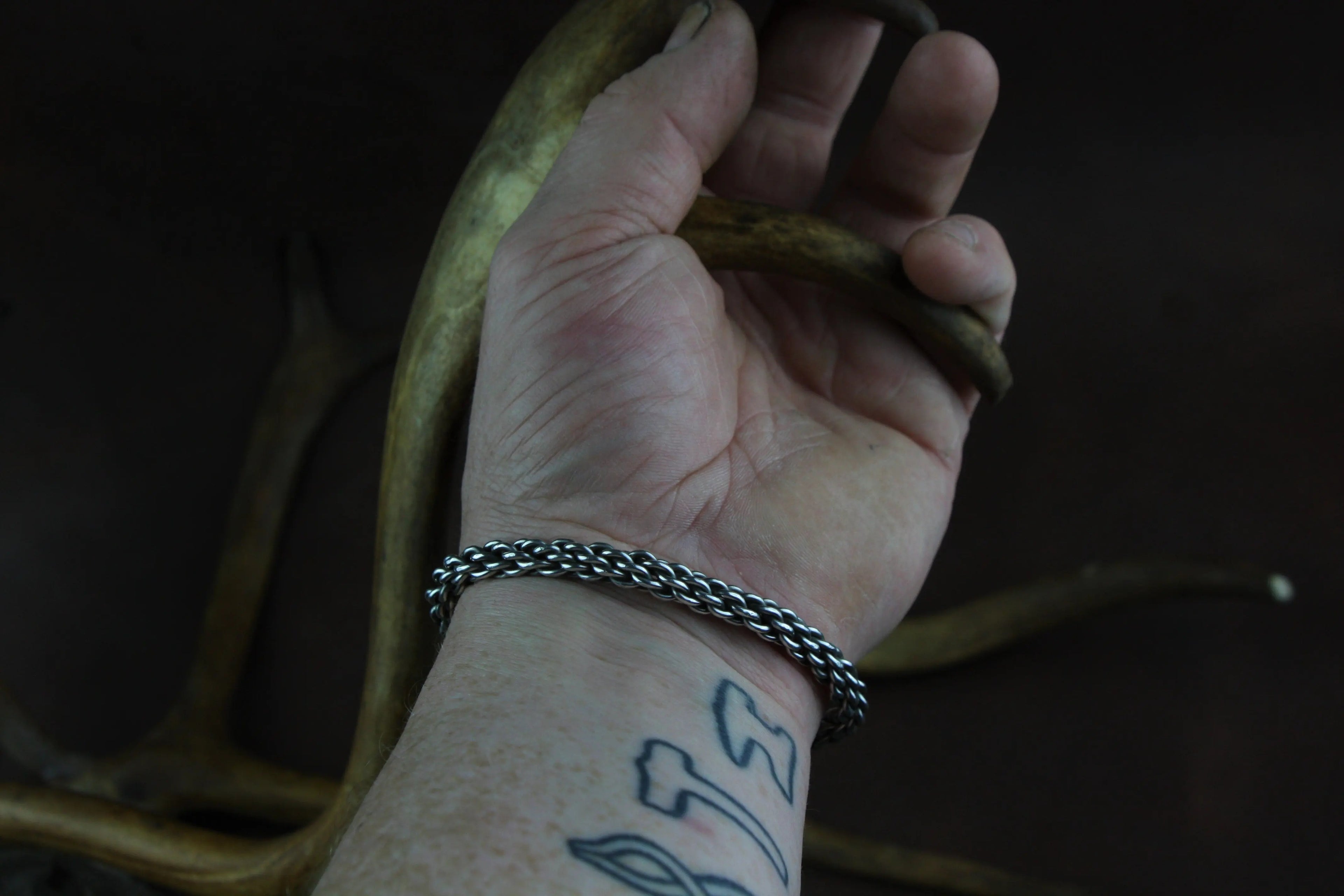 Twisted Viking Bracelet In Silver