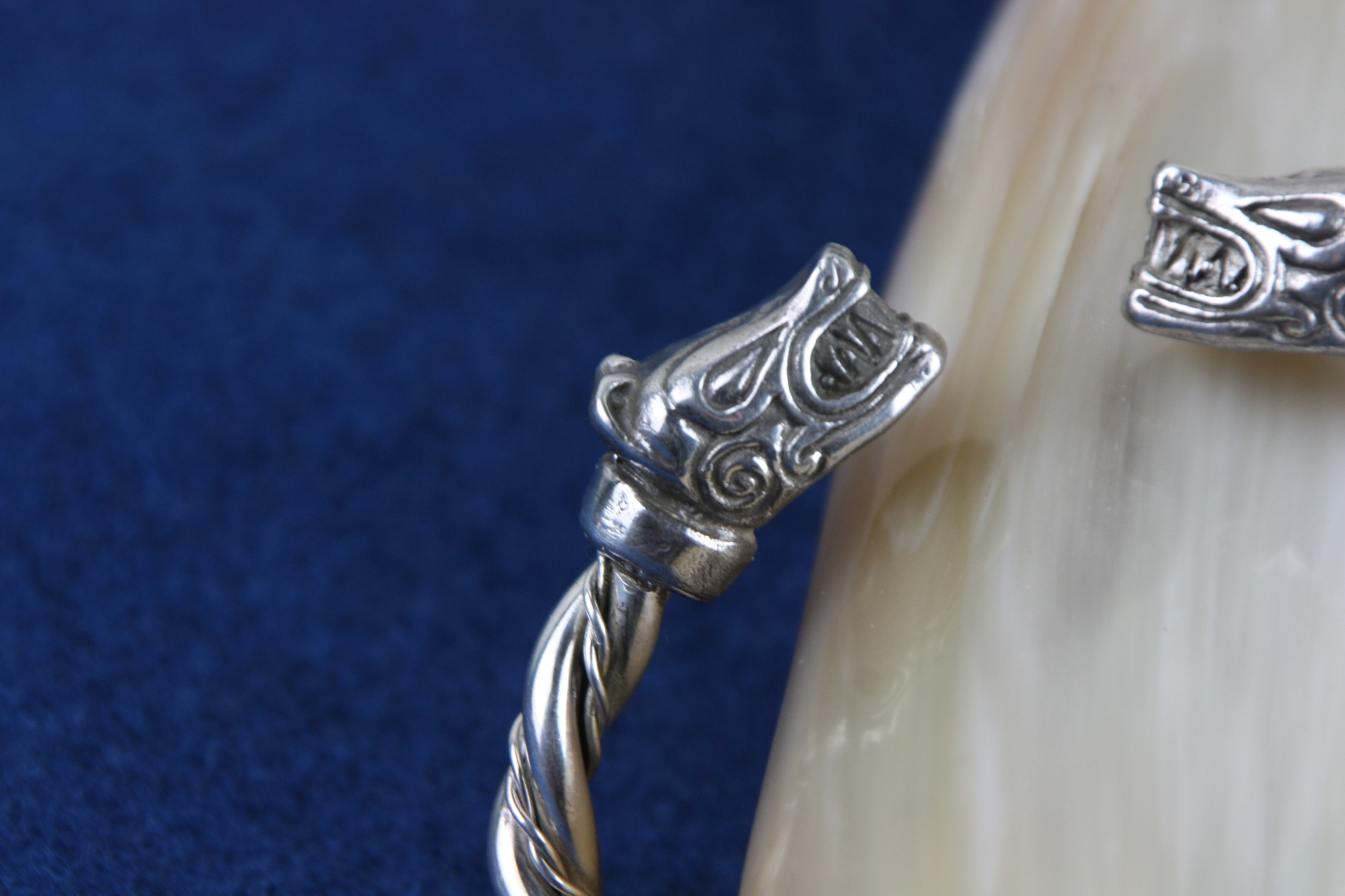 Close up of Bear Bjorn Bracelet in Sterling Silver