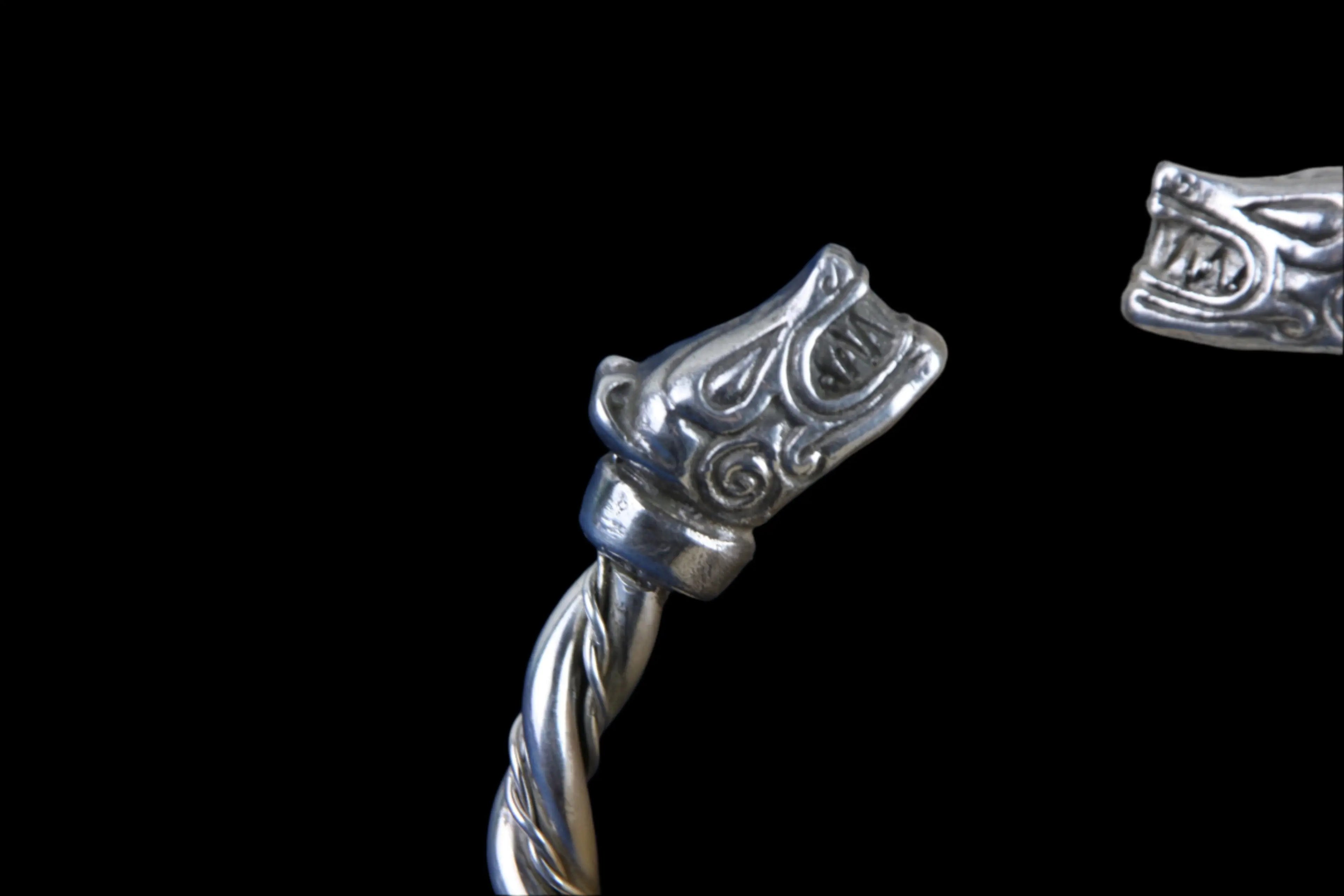 Close up of Bear Bjorn Bracelet in Sterling Silver