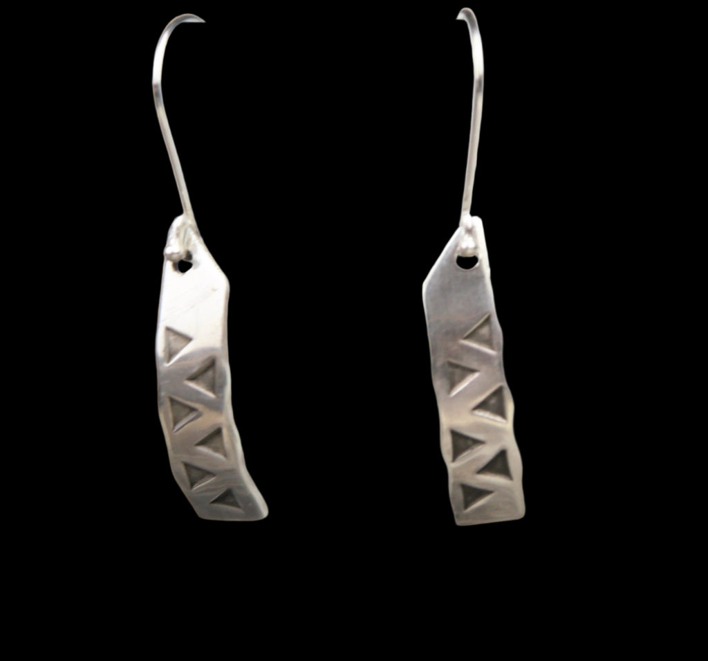 Silver Viking Stamped Earrings