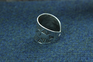 Large Hand Stamped Ring in Sterling Silver
