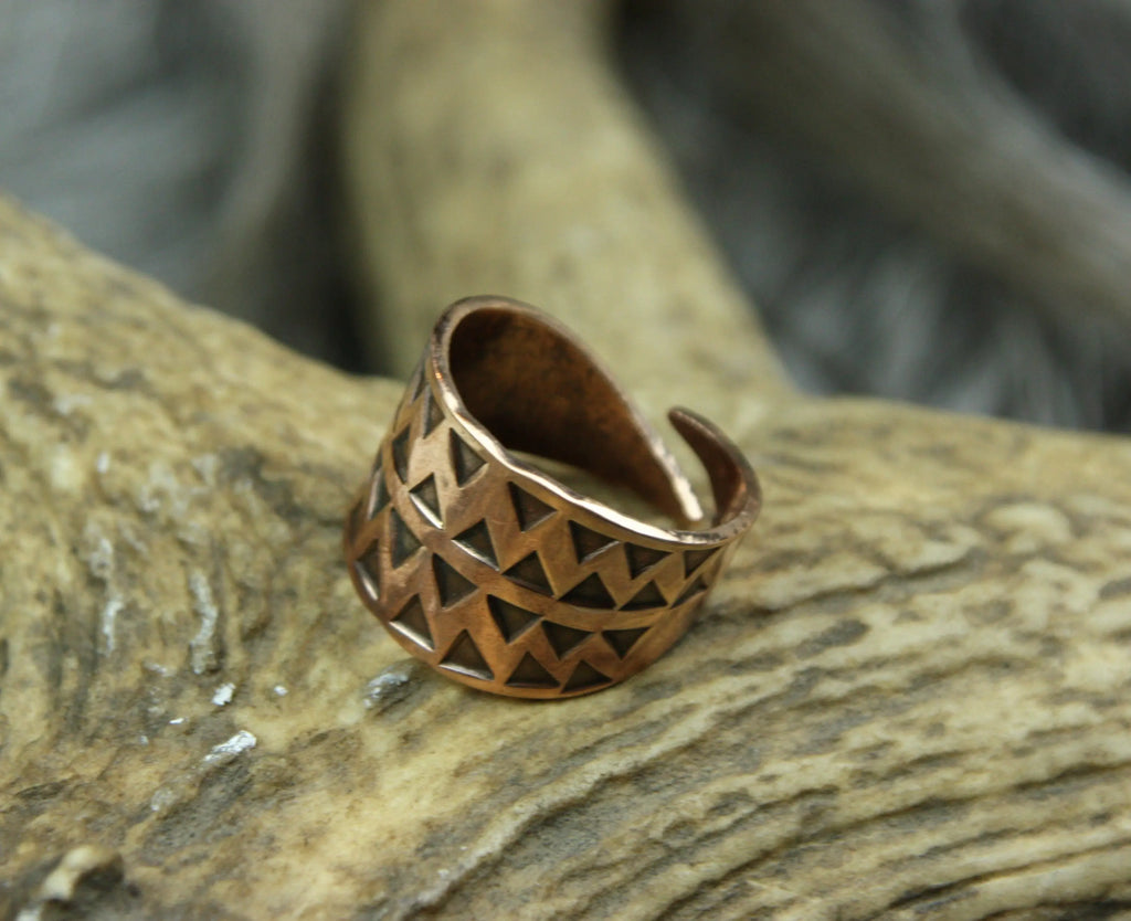 Hand Stamped Bronze Ring