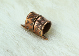 Bronze Hand Stamped Bead