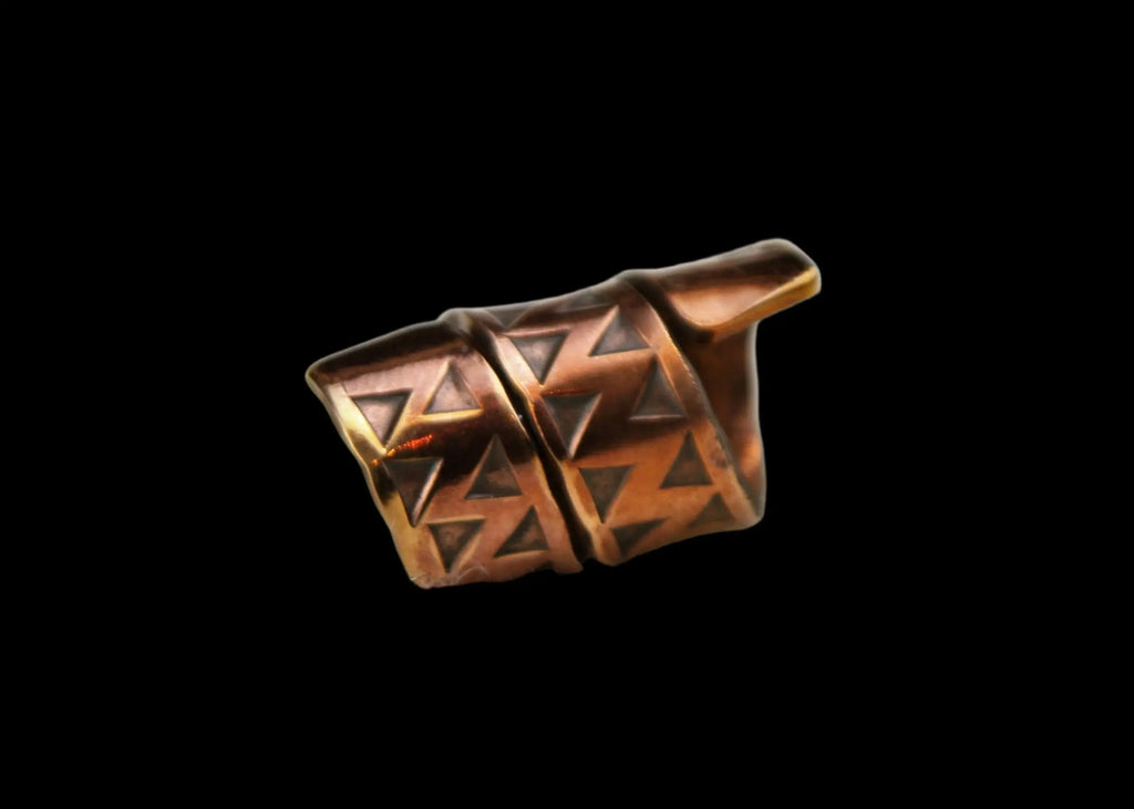 Bronze Hand Stamped bead handmade.