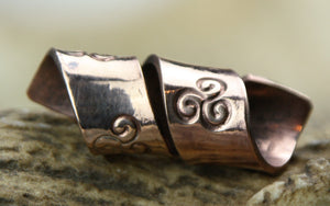 Bronze Hand Stamped Spiral Bead