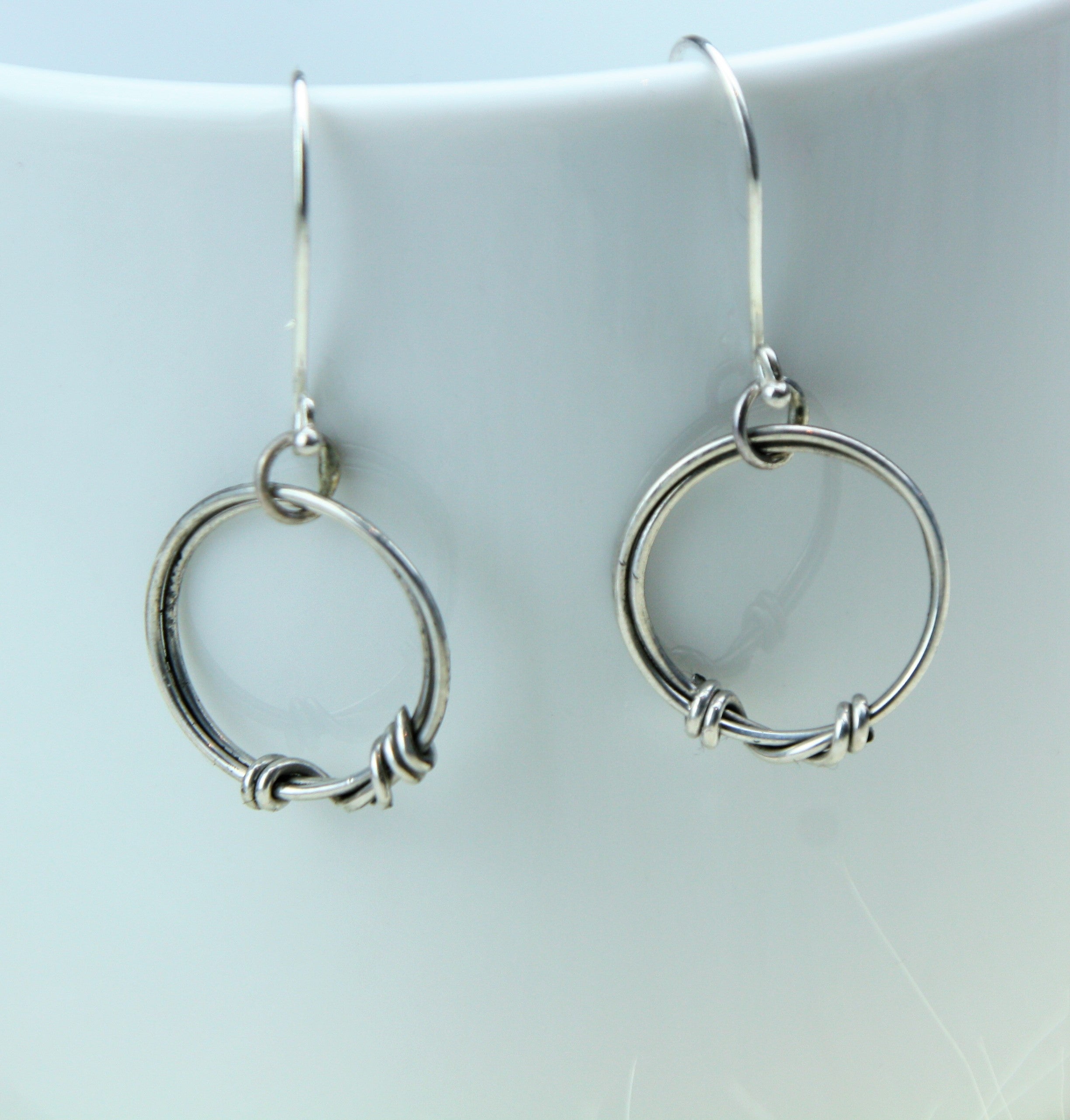 small Suspension hoop earrings in sterling silver