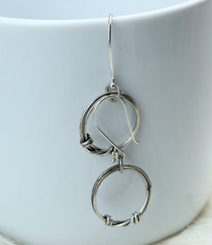 small Suspension hoop earrings in sterling silver