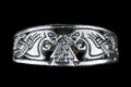 Handmade Solid Valknut Armring In Silver