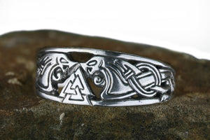 Sterling Silver Valknut Arm Ring