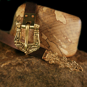 Leather belt with Bronze Birka Fittings