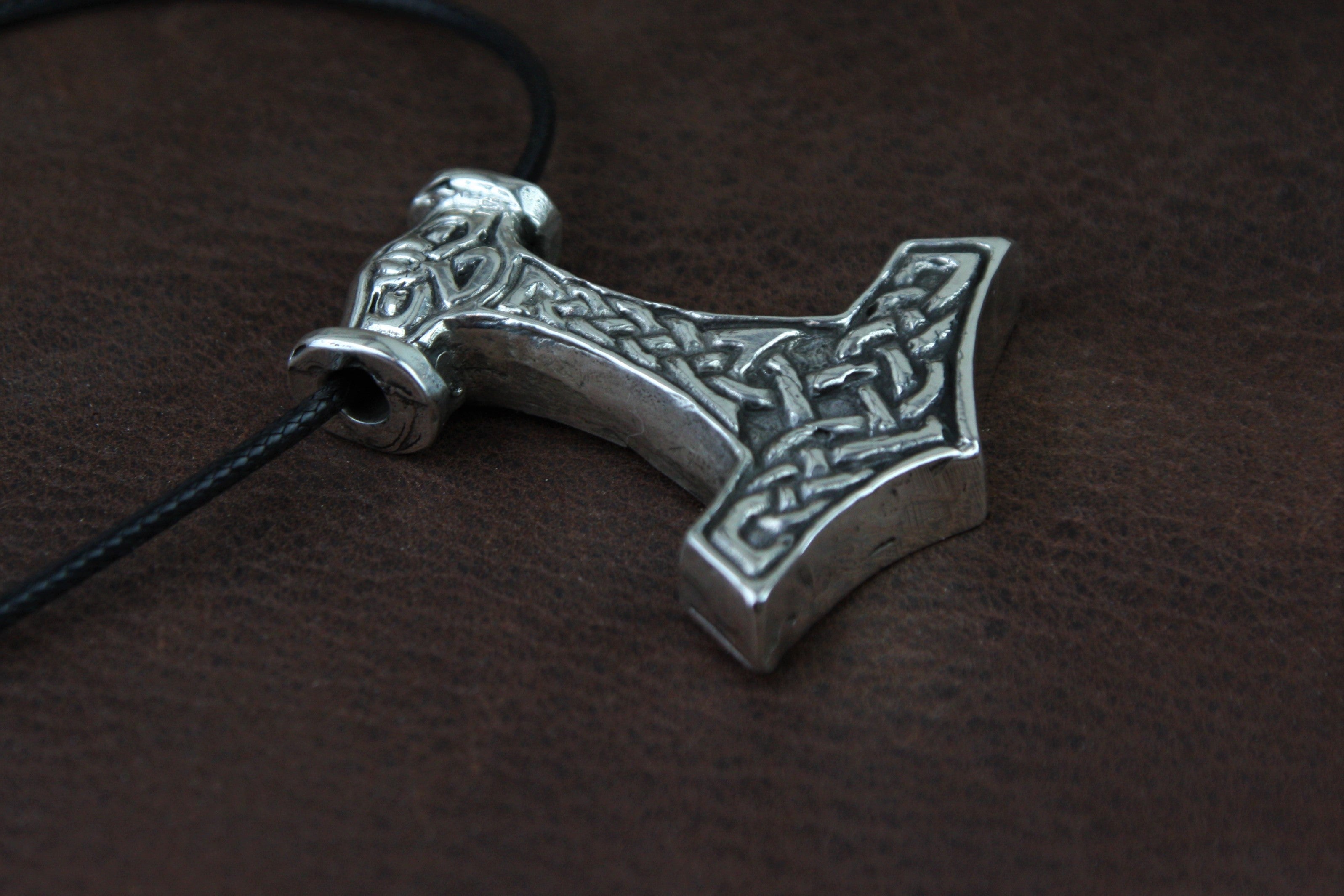 Knotwork Thor's Hammer Pendant in Silver | Viking Jewellery silver